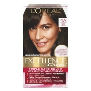 L'Oreal Excellence Creme Triple Care 4A Dark Ash Brown Hair Color
